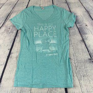 Threadfast This is My Happy Place Graphic V Neck Tee